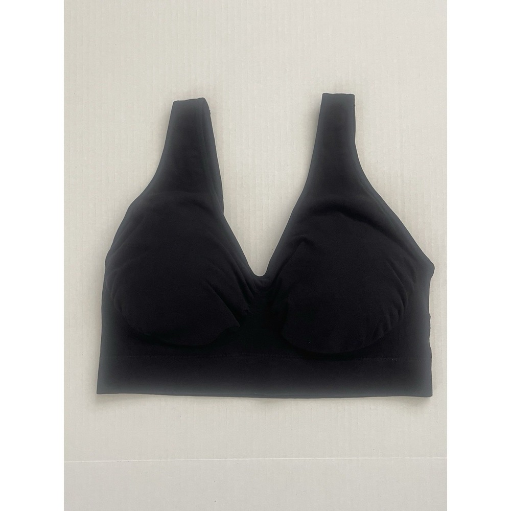 NEW Rhonda Shear Ahh Seamless Leisure Bra In Black Wireless Comfort Bra 2X - Picture 2 of 7